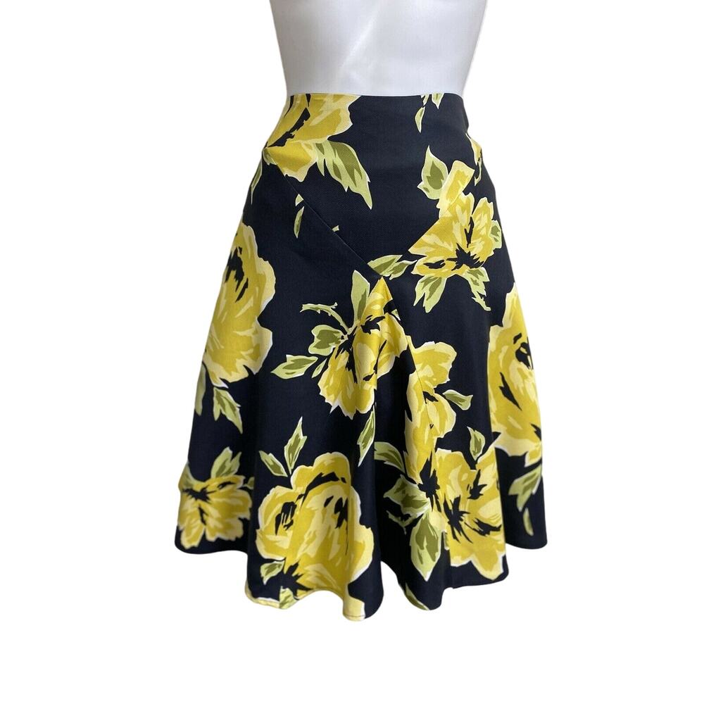 CACHE beautiful Cotton and Silk Blend Floral Skirt~0
